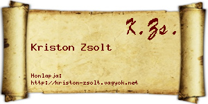 Kriston Zsolt névjegykártya